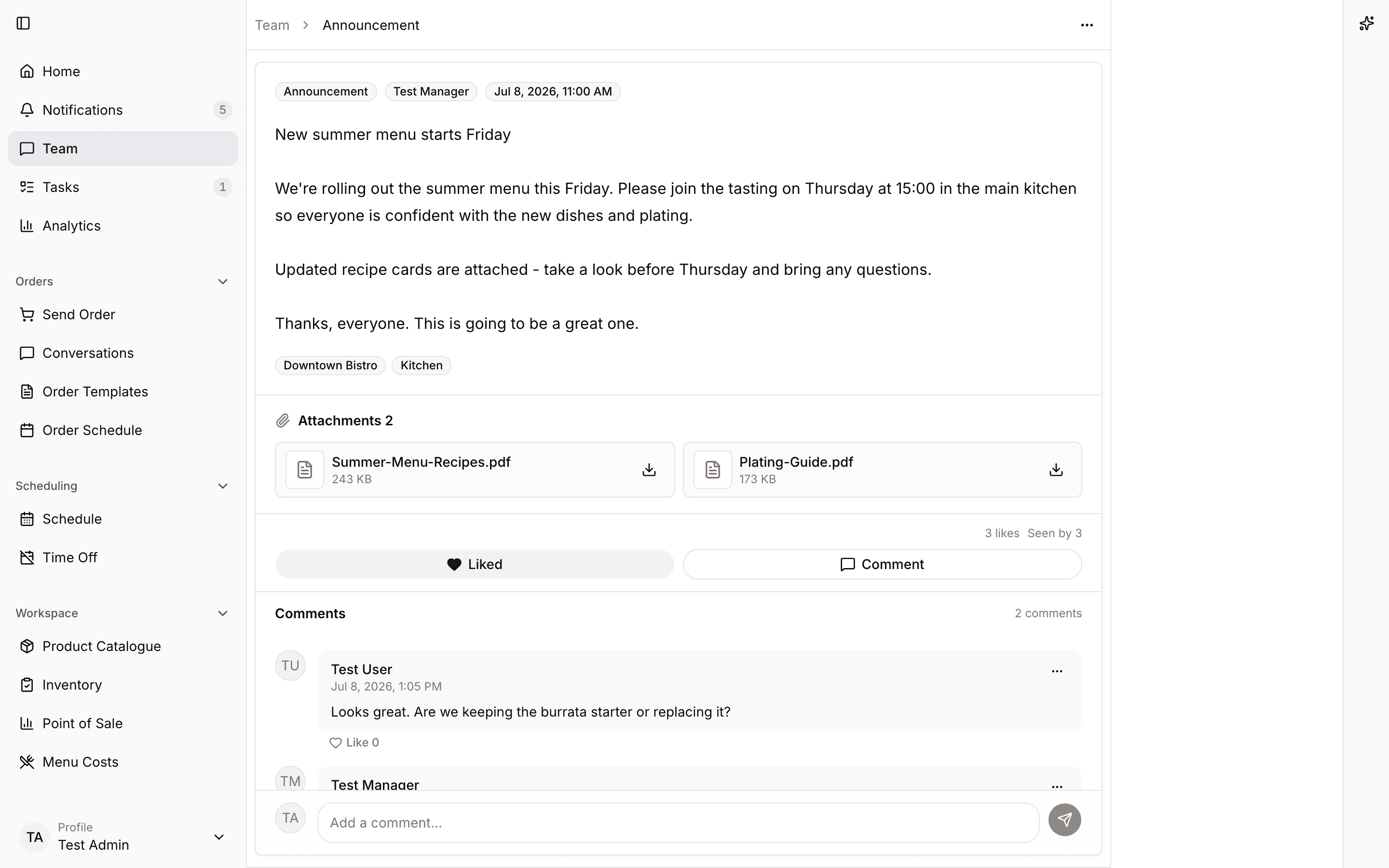 News composer for location updates