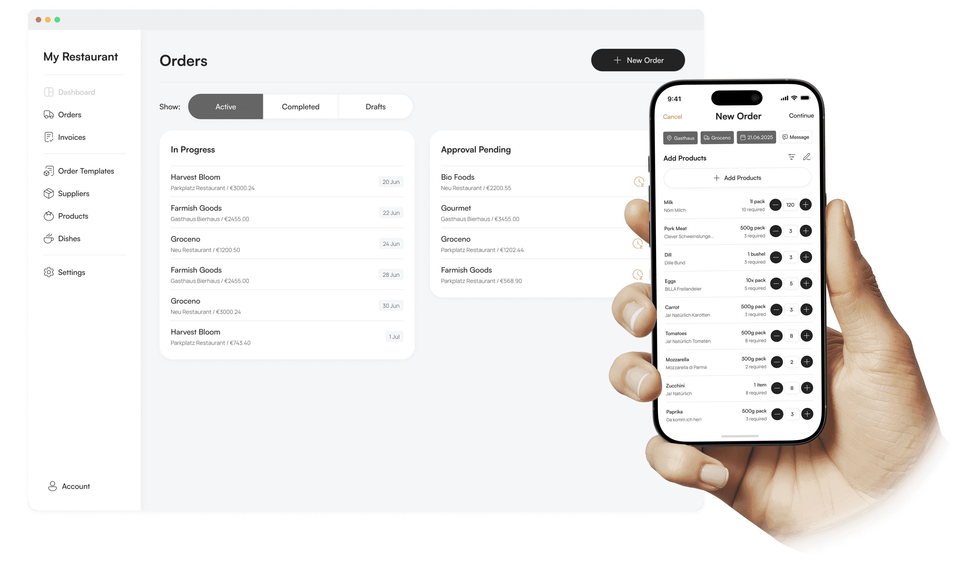 Spensa Order Management Dashboard - Streamline your restaurant ordering process